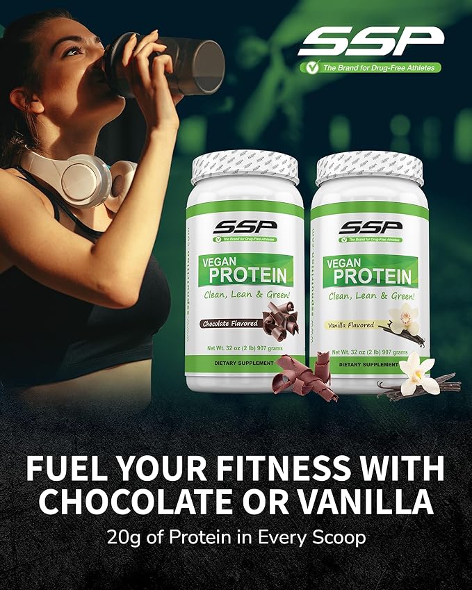 SSP Vegan Protein - Vanilla Pea Isolate Hemp &amp Sacha Inchi Blend - Pre &amp Post-Workout Recovery Drink - Plant-Based Nutrition