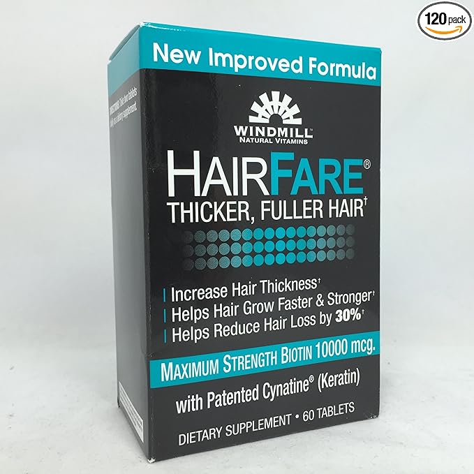 Windmill Hair Fare Biotin 10000 mcg 60 Tablets Per Box (4 Boxes)