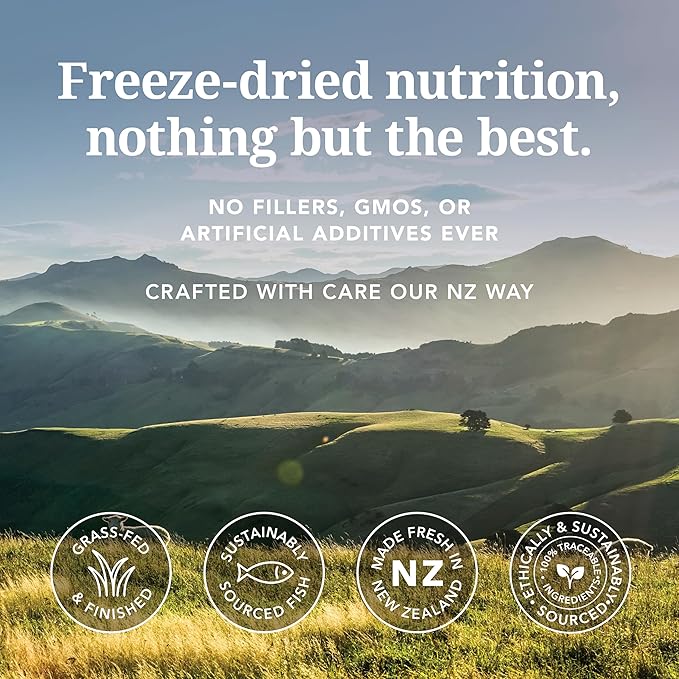 K9 Natural Beef &amp Hoki Freeze Dried Dog Food High-Meat Natural Complete Meal or Meal Toppers for Dogs Grass-Fed Beef &amp Hoki from New Zealand Grain-Free GMO-Free Complete &amp Balanced Nu