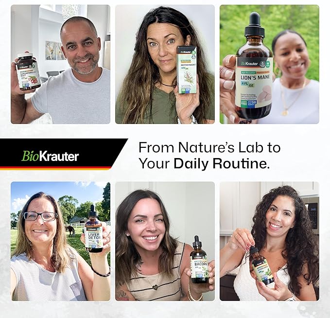 BIO KRAUTER® Passion Flower for Stress Relief - Calm &amp Mood Support - Pure Vegan Liquid Drops Passion Flower Extract 670 mg/Serving 2 Fl.Oz 28-Day Supply - Alcohol &amp Sugar Free - Natural Calm