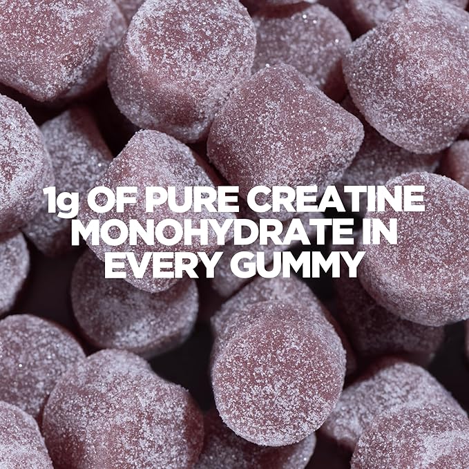 Myprotein Creatine Gummies 5g Creatine Monohydrate per Serving Raspberry 90 Count 18 Servings Chewable Post/Pre Workout Strength &amp Recovery Sports Nutrition Supplement Vegan Non-GMO