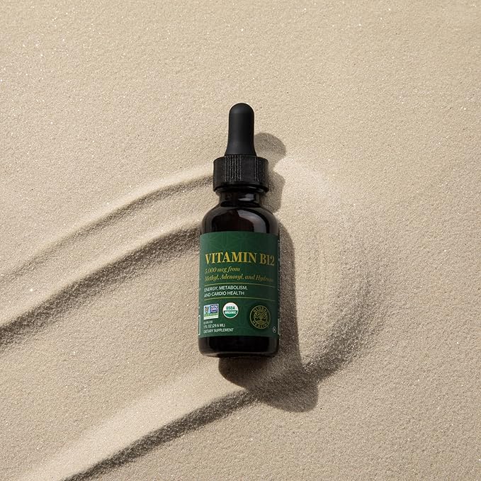 Global Healing Center - Vitamin B12 5000 mcg Organic Sublingual Liquid Drops | 3-in-1 Methylcobalamin Adenosylcobalamin Hydroxo Blend 1 Fl Oz (2-Pack)