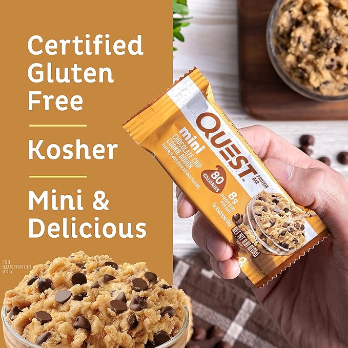 Quest Nutrition Mini Chocolate Chip Cookie Dough Protein Bars High Protein Low Carb &amp Lemon Cake Protein Bars High Protein Low Carb Gluten Free Keto Friendly
