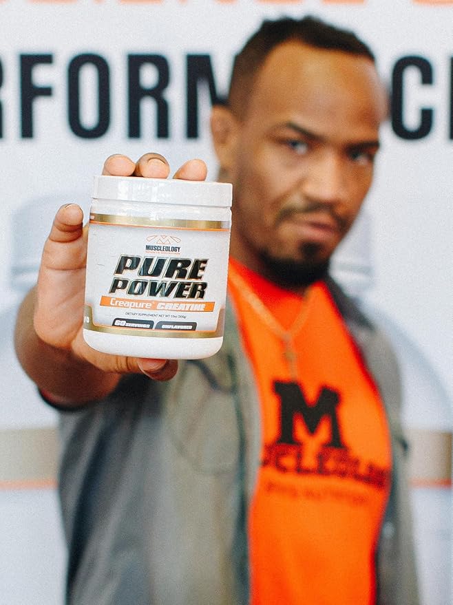 MUSCLEOLOGY Pure Power Creatine Monohydrate Powder – Creapure® Certified – 5g Per Serving – Unflavored – 60 Servings – Strength Power &amp Performance Support