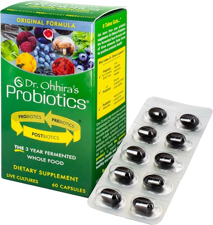 Essential Formulas Dr. Ohhira’s Probiotics Original Formula with 3 Year Fermented Prebiotics Live Active Probiotics and The only Product with Postbiotic Metabolites 60 Capsules