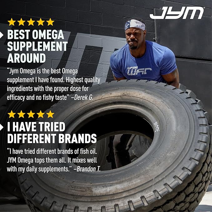 JYM Supplement Science Omega JYM Fish Oil 2800mg High Potency Omega 3 EPA DHA DPA for Brain Heart &amp Joint Support 120 Soft Gels