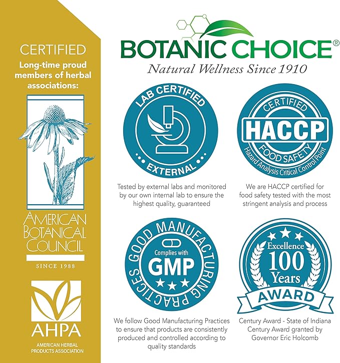 Botanic Choice Hair Skin and Nails Vitamins - Biotin Supplement with Collagen Vitamin C &amp Iron - Super Antioxidant Blend with Argan Oil &amp Hyaluronic Acid - 60 Liquid Capsules