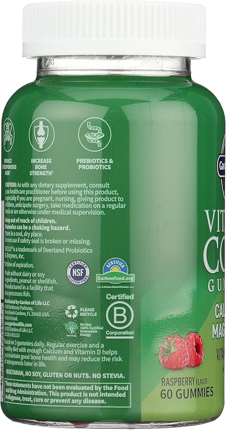 Garden of Life Vitamin Code Calcium Magnesium Gummies 60 Ct