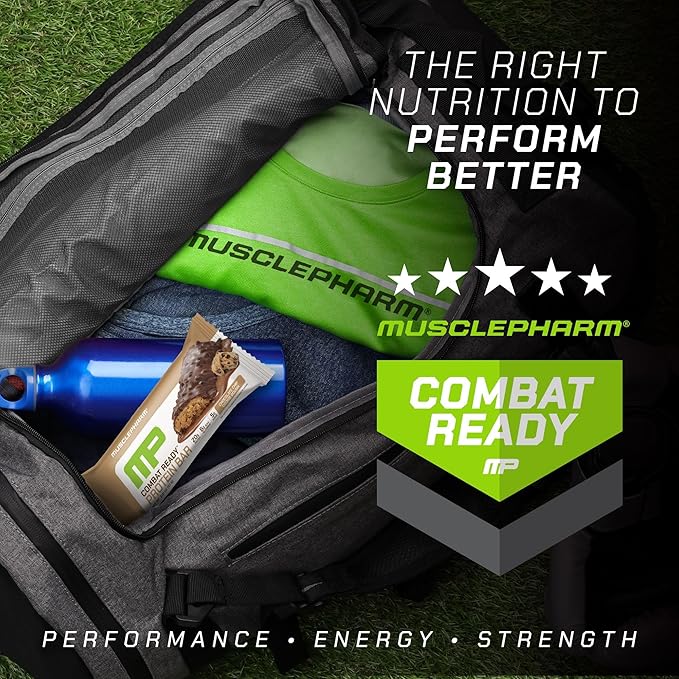 MusclePharm Combat Sport Bar Chocolate Chip Cookie Dough High Protein Bars Combat Cravings Fuel Performance &amp Meet Energy Demands 20g Protein from Whey Protein 5g Fiber Gluten Free 12 Bars