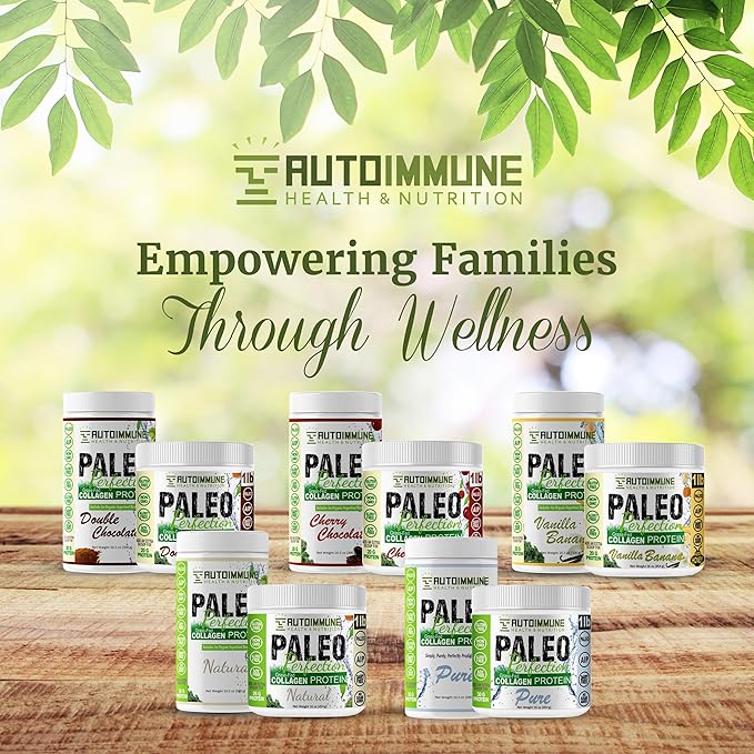 Paleo Perfection Double Chocolate Grass Fed Beef Collagen Protein Powder with Stevia - Paleo Keto SCD AIP Protein Powder with Apple Fiber Carrot &amp Broccoli - 1lb Protein Powder &amp Superfood