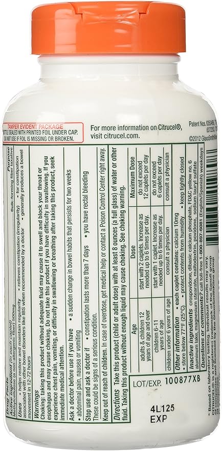 Citrucel Fiber Therapy for Regularity 500 mg - 240 Caplets