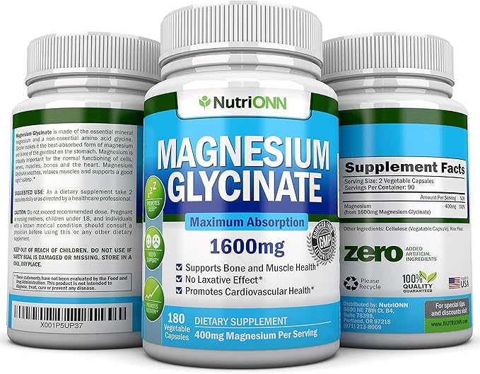Magnesium Glycinate Capsules &amp Lung Support Capsules Combo - Targeted Respiratory Health Support