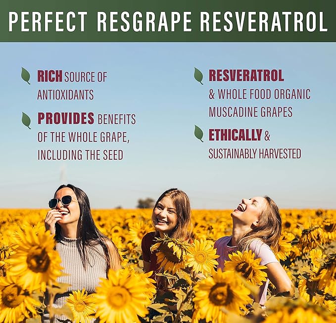 Perfect Supplements – Perfect ResGrape Resveratrol – 60 Capsules – Trans-Resveratrol &amp Organic Muscadine Grapes - 2 Pack