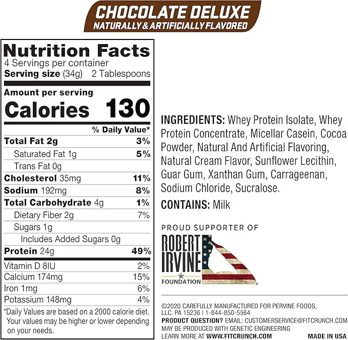 FITCRUNCH Whey Protein Powder | Designed by Robert Irvine | Mixability Technology Gluten Free Soy Free &amp Non-GMO (Chocolate Travel Pack 16 Servings)