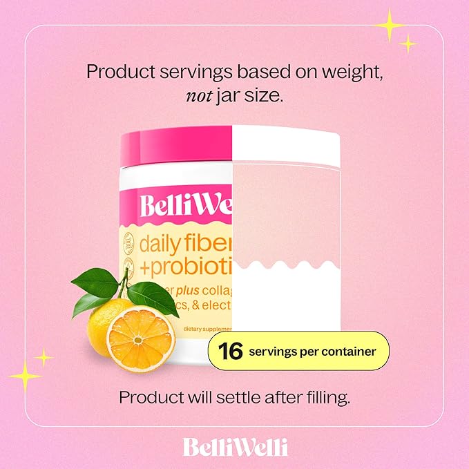 Belli Welli Daily Fiber Supplement for Women &amp Men Bundle – Premium Fiber Powder from Organic Acacia with Added Collagen Electrolytes &amp Probiotics – No Bloat Constipation &amp Gut Health Su