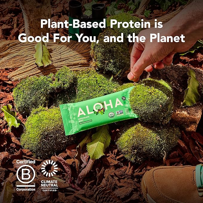 ALOHA Organic Plant Based Protein Bar MINIS |Coconut Chocolate Almond | 20 Count 24g Bars | Vegan Low Sugar Gluten Free Paleo Low Carb Non-GMO Stevia Free Soy Free No Sugar Alcohols