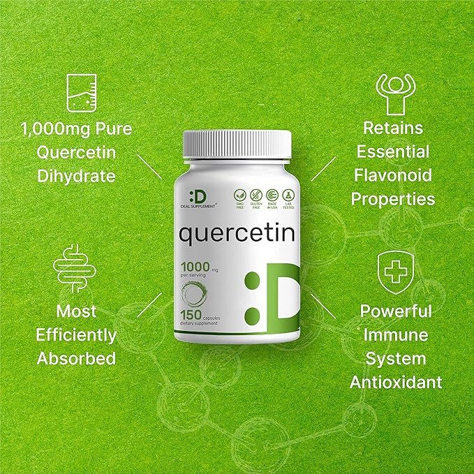 Eagleshine Vitamins Quercetin 1000mg Per Serving (2 Pack) | 300 Capsules High Bioavailable Flavonoids Third Party Tested Supports Healthy Immune System Non-GMO No Gluten