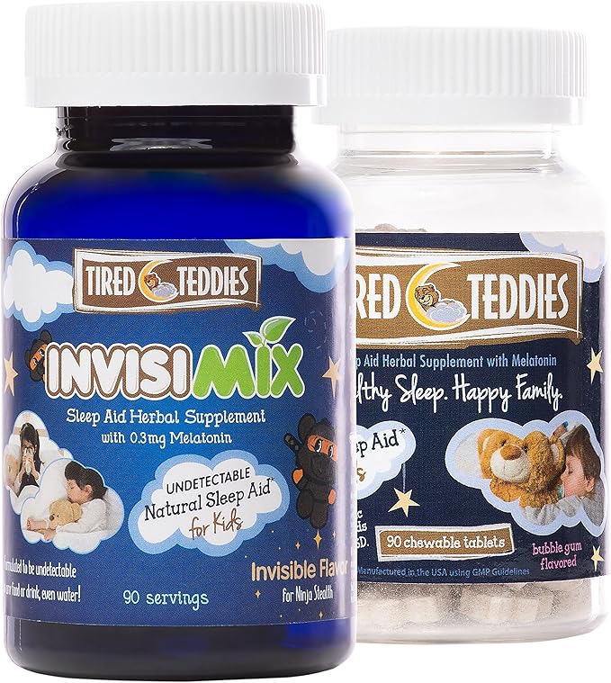 InvisiMix Low Dose Melatonin 300 mcg - Tasteless Textureless Powder Liquid Mix-in for Kids Ages 2+ 90 Servings