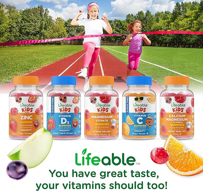Lifeable Multivitamin Kids + Iron &amp Vitamin C Kids Gummies Bundle - Great Tasting Vitamin Supplement Gluten Free GMO Free Chewable Gummy