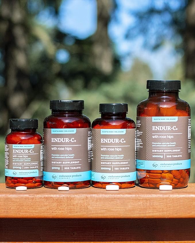 Endurance Products ENDUR-C® - 1000mg Sustained-Release Vitamin C Supplement for Optimal Absorption* - 150 Tablets B3 Plain Niacin - 500mg Immediate Release Vitamin B-3 with Flush - 100 Tablets