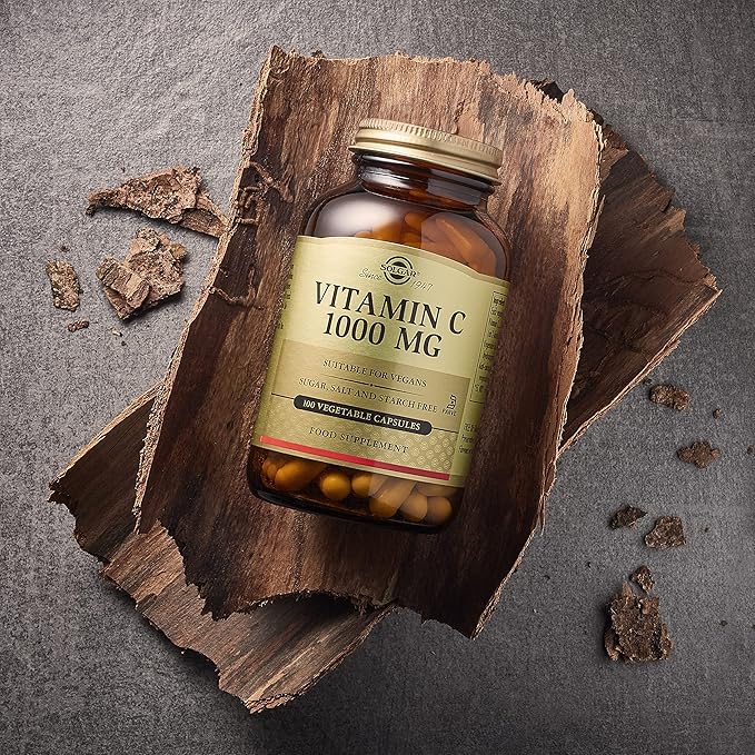 SOLGAR Vitamin B12 1000 mcg 250 Nuggets &amp Vitamin C 1000 mg 250 Vegetable Capsules - Antioxidant &amp Immune Support