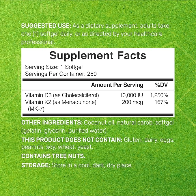 DEAL SUPPLEMENT Vitamin D3 10000iu + K2 200mcg Softgels &amp Magnesium Complex Veggie Capsules Bundle – Essential Sunshine Vitamins with Coconut Oil – High Absorption Chelated Minerals 10-in-1